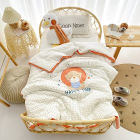 Cotton Yarn-dyed Washed Cotton Embroidered Children Quilt (Option: Dream Lion-120x150cm Summer)